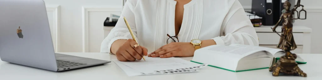 Lawyer working with documents